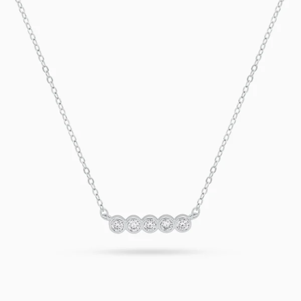 Colier fin argint moissanite pure light vedere frontala