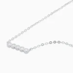 Colier fin argint moissanite pure light vedere frontala