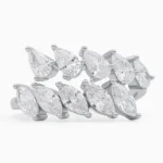 Inel argint ajustabil pietre cubic zirconia Marquise Glow vedere frontală