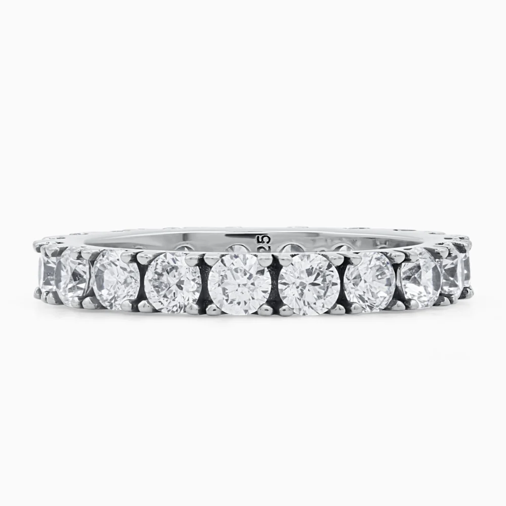 Inel argint eternity cubic ziconia Timeless Eternity detaliu pietre