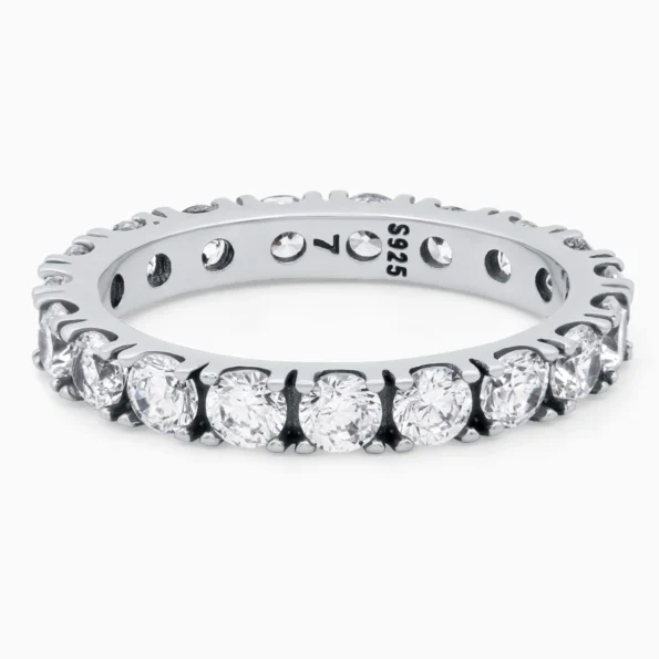 Inel argint eternity cubic ziconia Timeless Eternity vedere frontala