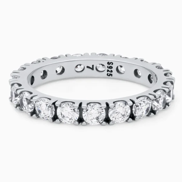 Inel argint eternity cubic ziconia Timeless Eternity vedere frontala