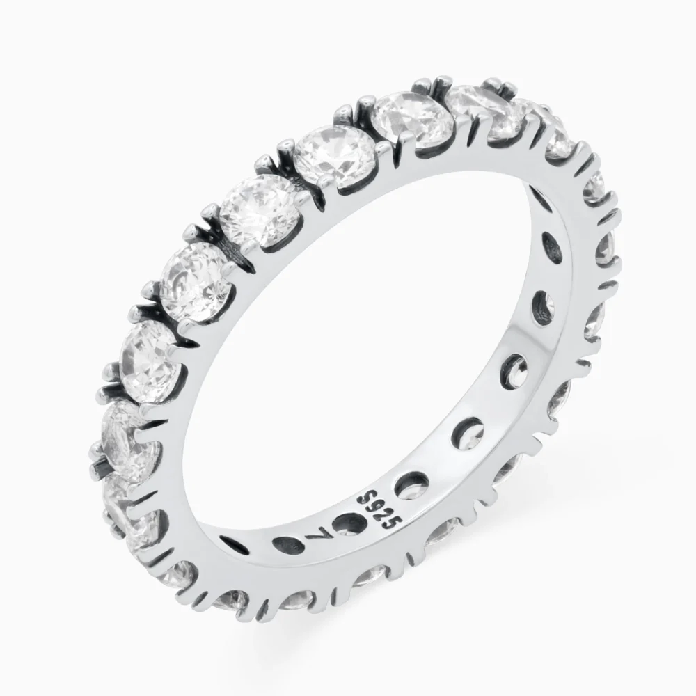 Inel argint eternity cubic ziconia Timeless Eternity vedere laterala