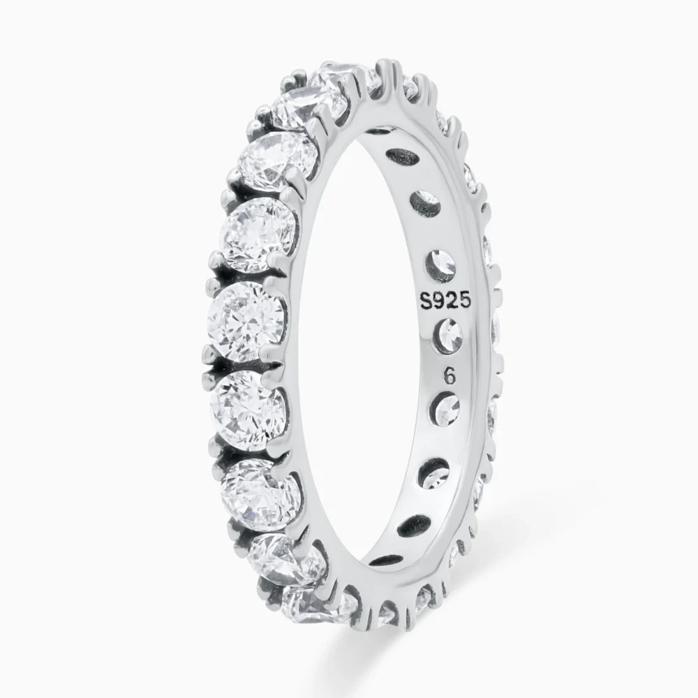 Inel argint eternity cubic ziconia Timeless Eternity vedere unghi