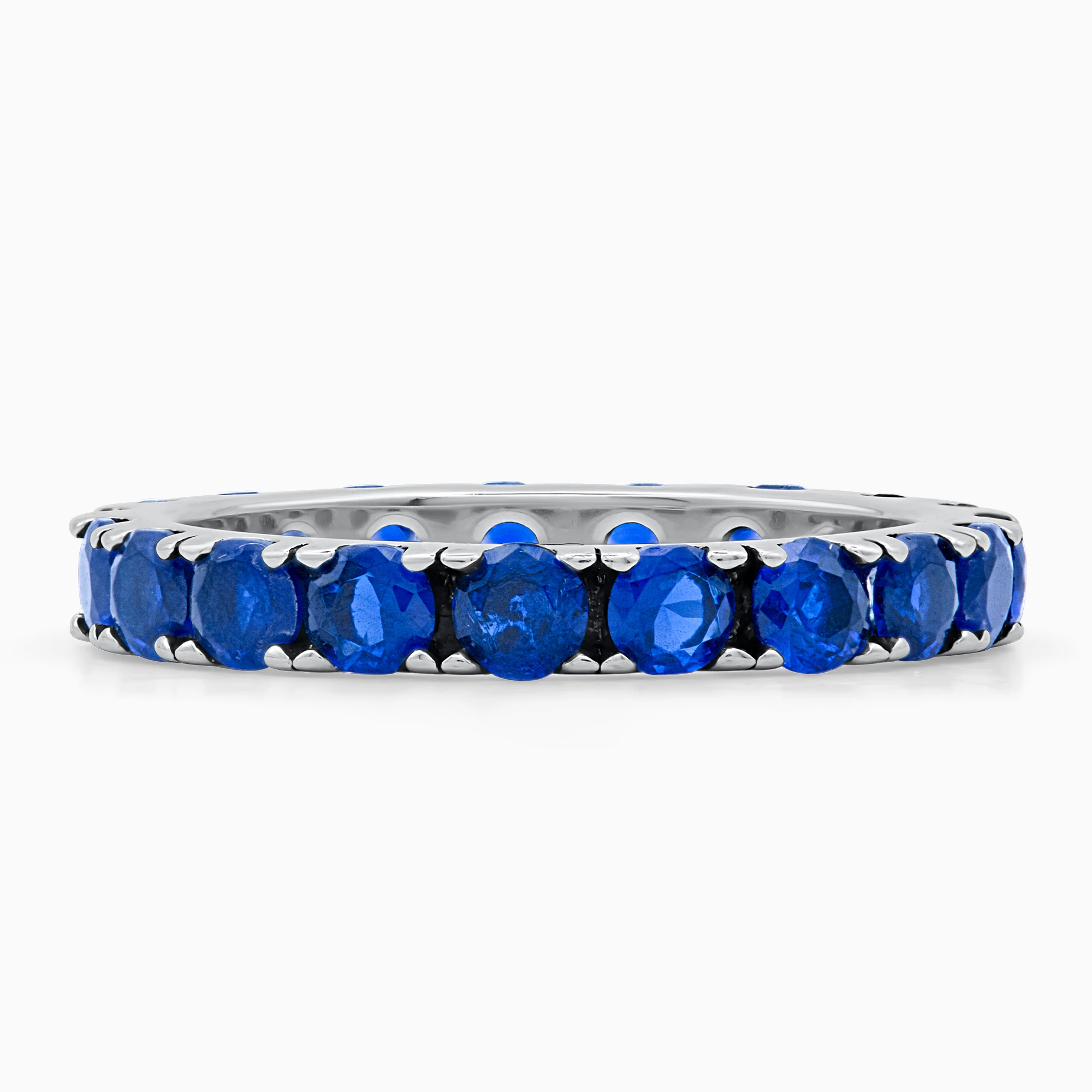 Inel-argint-eternity-pietre-albastre-Blue-Eternity-detaliu-pietre Inel tip eternity Blue Eternity din argint cu pietre cubic zirconia albastre, detaliu pietre