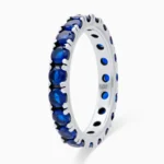 Inel-argint-eternity-pietre-albastre-Blue-Eternity-vedere-frontala