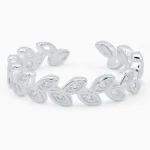 Inel-argint-frunze-pietre-cubic-zirconia-Leaf-Elegance-vedere-frontala