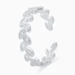 Inel-argint-frunze-pietre-cubic-zirconia-Leaf-Elegance-vedere-frontala