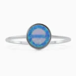 Inel argint opal albastru Blue Whisper vedere frontala