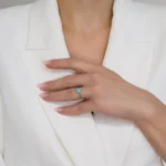 Inel argint opal albastru Blue Whisper vedere frontala