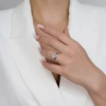 Inel-argint-piatra-cubic-zirconia- Éclat-vedere frontala