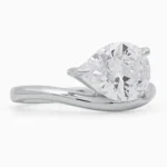 Inel-argint-piatra-cubic-zirconia- Éclat-vedere frontala