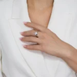 Inel-argint-piatra-cubic-zirconia- Éclat-vedere frontala