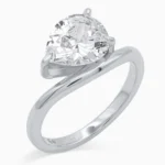 Inel-argint-piatra-cubic-zirconia- Éclat-vedere frontala