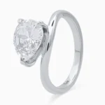 Inel-argint-piatra-cubic-zirconia- Éclat-vedere frontala