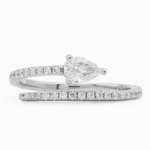 Inel argint piatra lacrima Elegant Drop vedere frontala