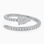 Inel argint piatra lacrima Elegant Drop vedere frontala