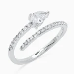 Inel argint piatra lacrima Elegant Drop vedere frontala