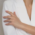 Inel argint piatra rosie inima Passion Heart vedere frontala