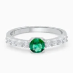 Inel argint piatra verde Forest Green detaliu pietre