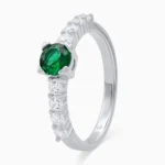Inel argint piatra verde Forest Green detaliu pietre