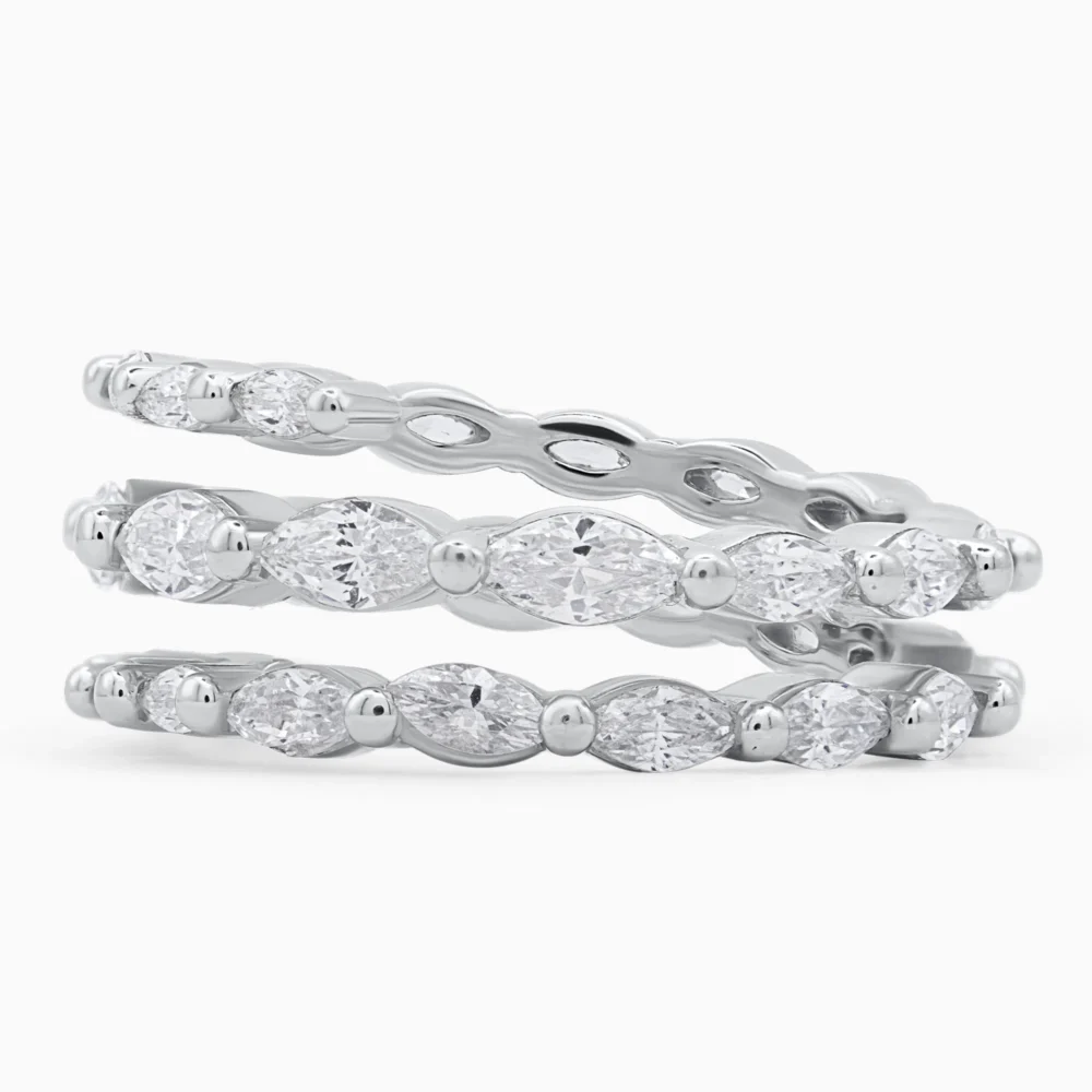 Inel din argint Delicate Layers decorat cu pietre cubic zirconia, detaliu pietre
