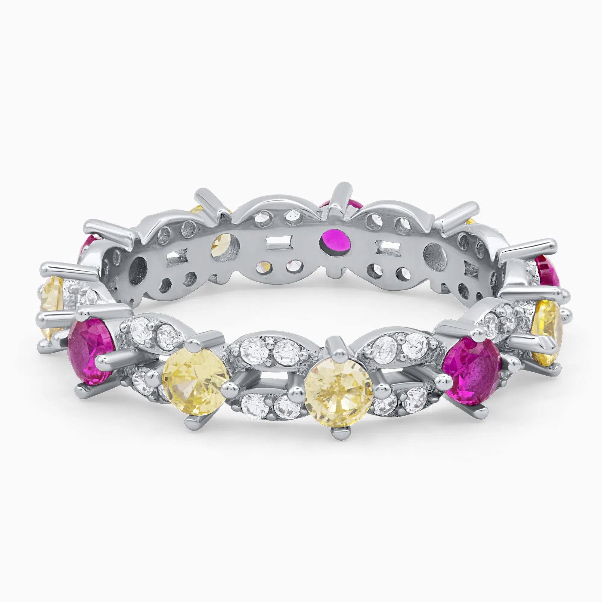 Inel argint pietre cubic zirconia Essence of Light vedere frontala Inel argint pietre cubic zirconia Essence of Light vedere frontala