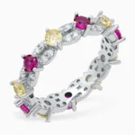 Inel argint pietre cubic zirconia Essence of Light vedere frontala