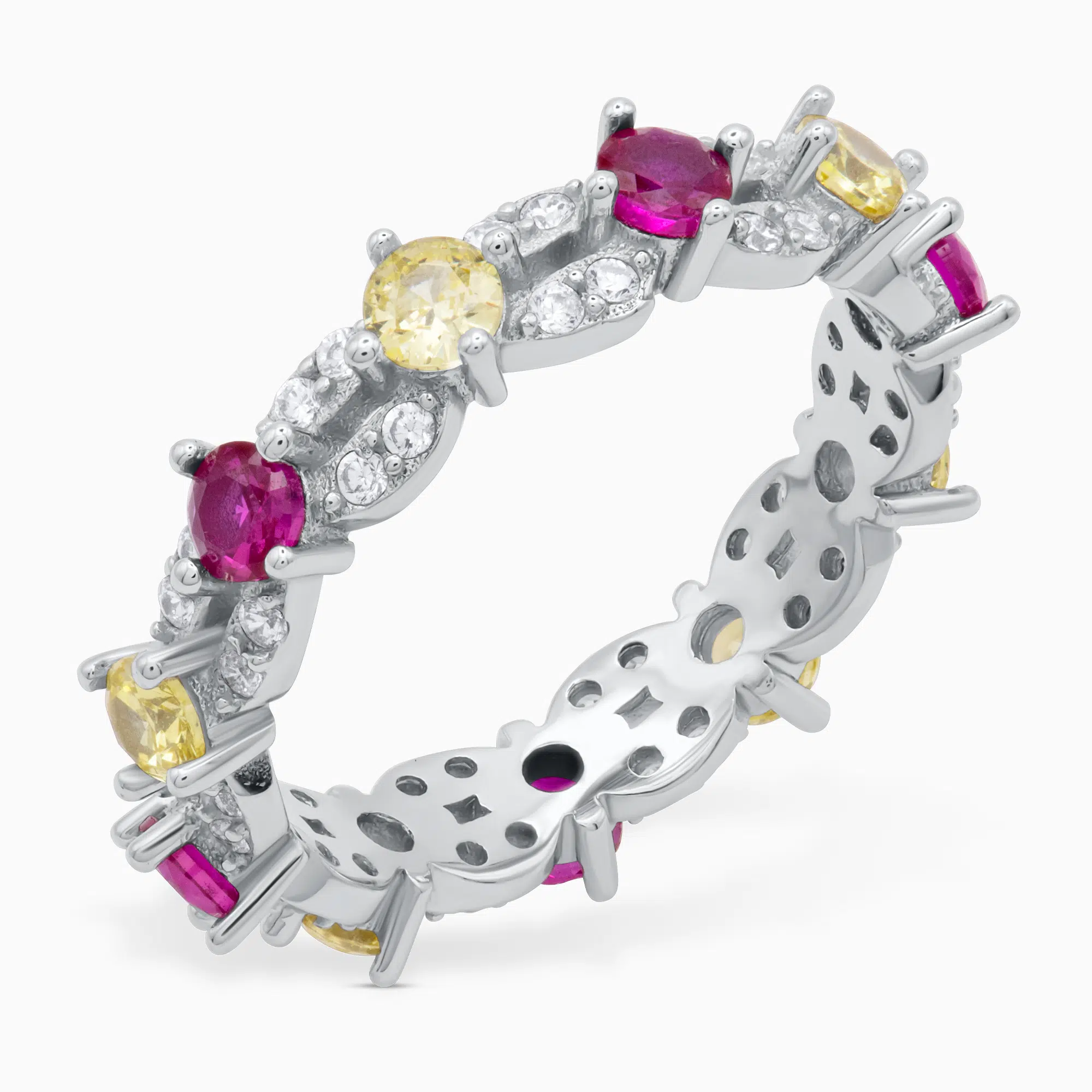 Inel argint pietre cubic zirconia Essence of Light vedere unghi Inel argint pietre cubic zirconia Essence of Light vedere unghi