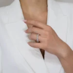 Inel argint pietre cubic zirconia Infinite Shine vedere frontala