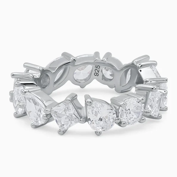 Inel argint pietre cubic zirconia Infinite Shine vedere frontala
