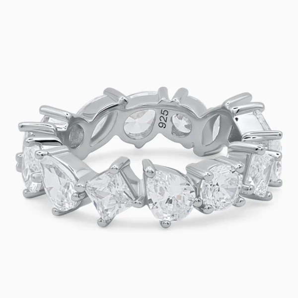 Inel argint pietre cubic zirconia Infinite Shine vedere frontala