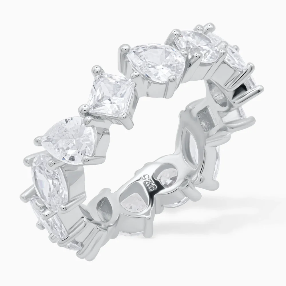 Inel argint pietre cubic zirconia Infinite Shine vedere laterala