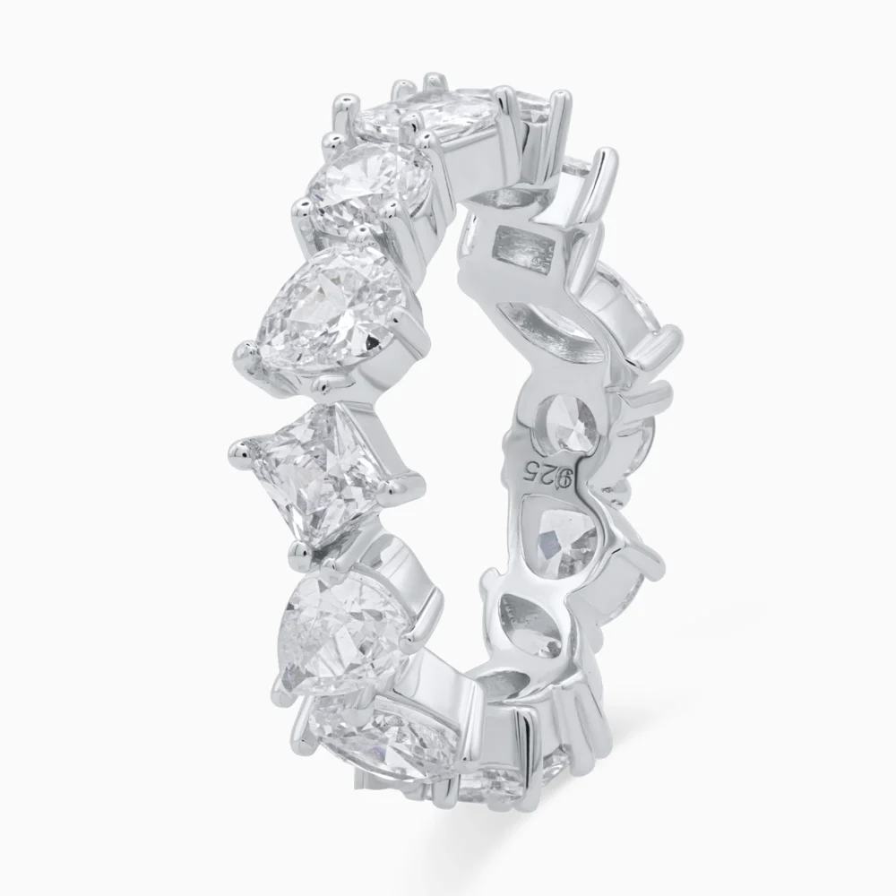 Inel argint pietre cubic zirconia Infinite Shine vedere unghi