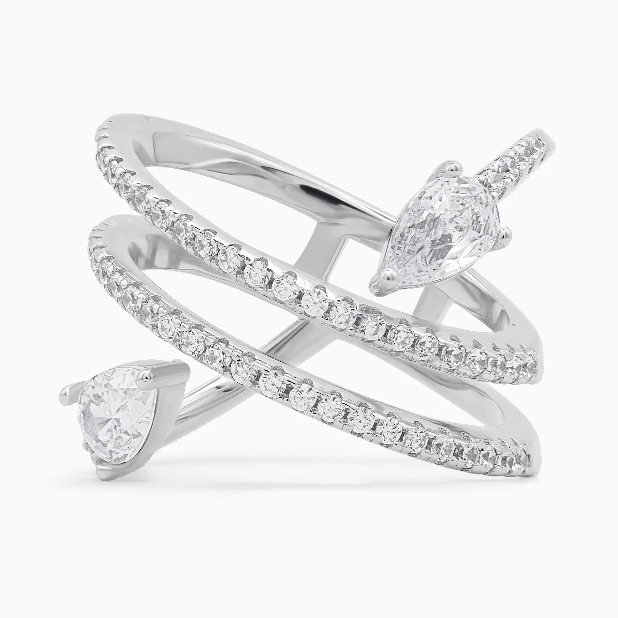 Inel-argint-pietre-cubic-zirconia-Inner-Glow-detaliu-pietre Inel din argint Inner Glow decorat cu pietre cubic zirconia, detaliu pietre
