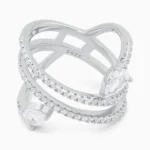 Inel din argint Inner Glow decorat cu pietre cubic zirconia, vedere frontală