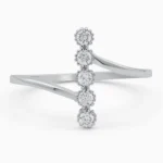 Inel din argint Line of Light decorat cu pietre cubic zirconia, vedere frontală