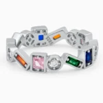 Inel-argint-pietre-cubic-zirconia-Square-Spectrum-vedere-frontala