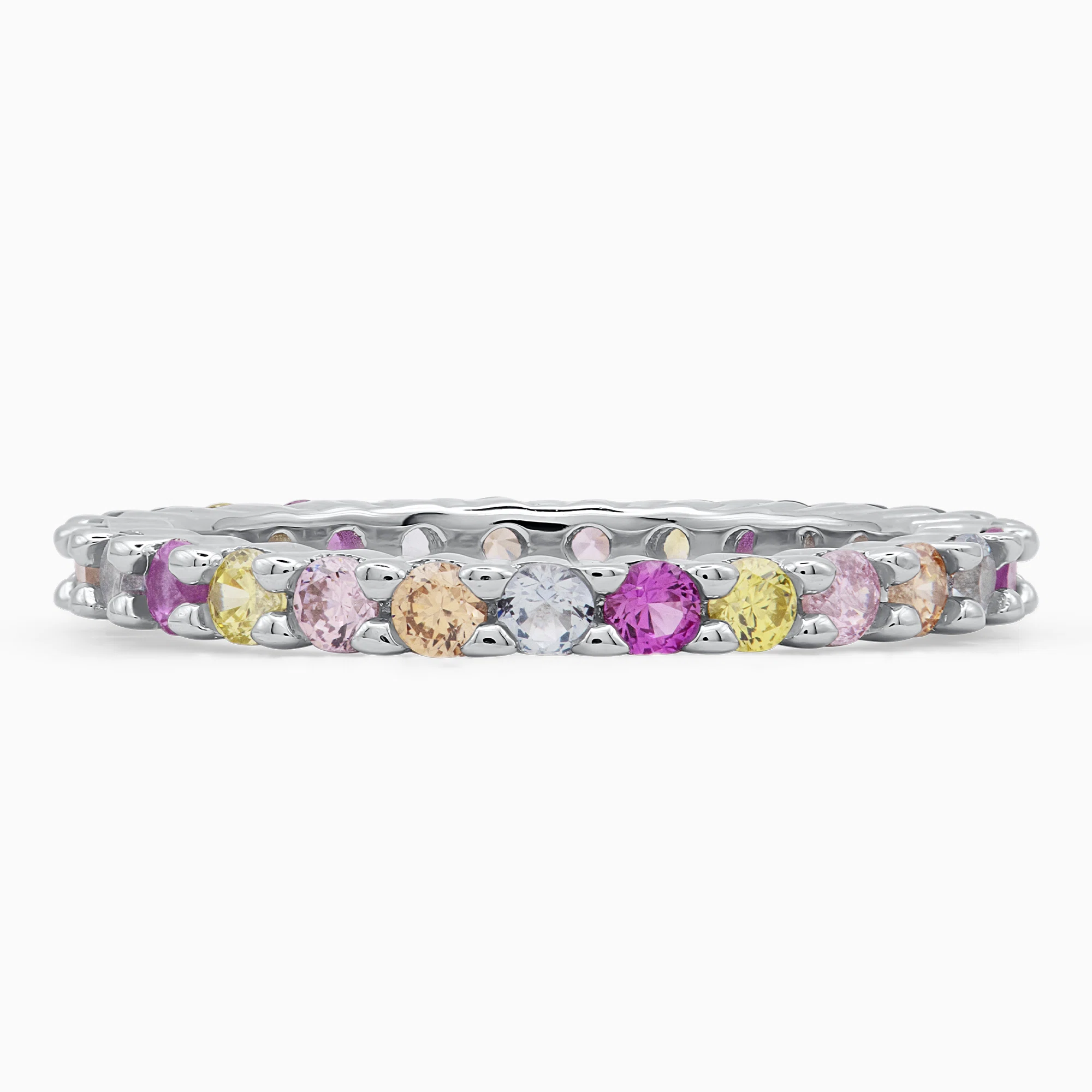 Inel-argint-pietre-cubic-zirconia-colorate-Rainbow-Glow-detaliu-pietre Inel din argint Rainbow Glow cu pietre cubic zirconia colorate, detaliu pietre