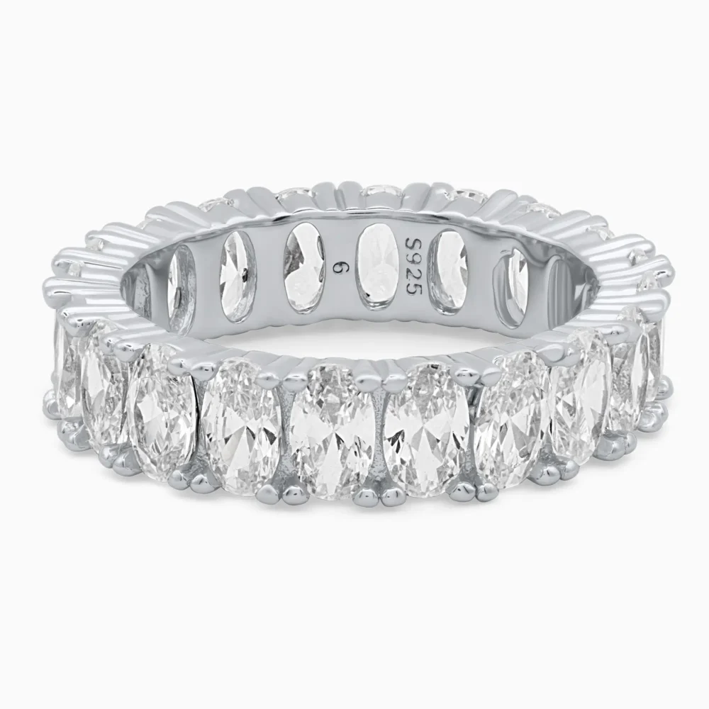 Inel din argint Endless Sparkle decorat cu pietre cubic zirconia fațetate, vedere frontală