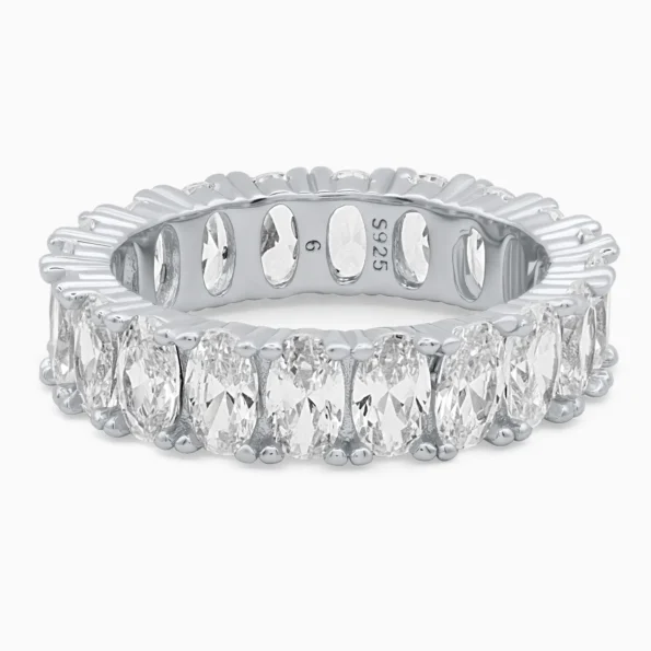 Inel din argint Endless Sparkle decorat cu pietre cubic zirconia fațetate, vedere frontală