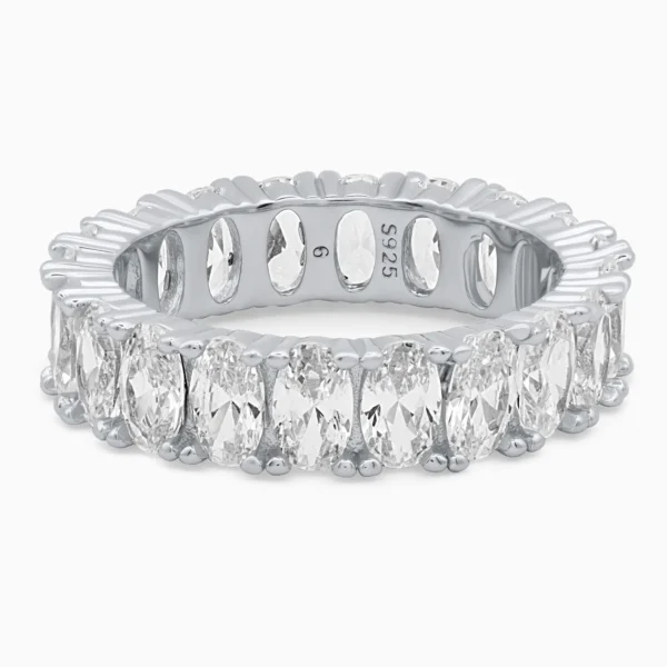 Inel din argint Endless Sparkle decorat cu pietre cubic zirconia fațetate, vedere frontală
