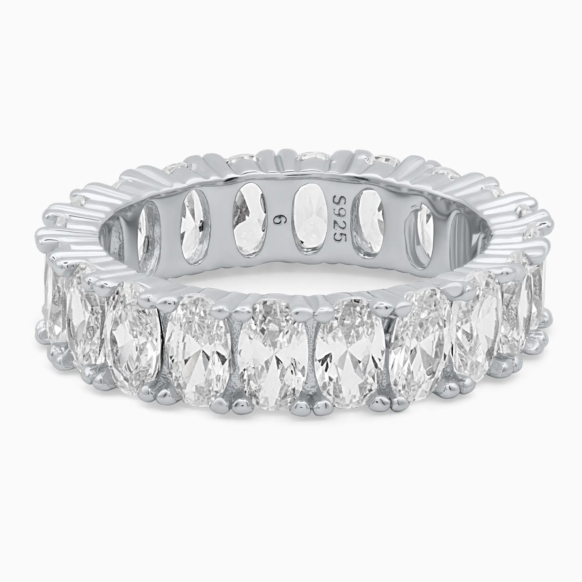 Inel-argint-pietre-cubic-zirconia-fatetate-Endless-Sparkle-vedere frontala Inel din argint Endless Sparkle decorat cu pietre cubic zirconia fațetate, vedere frontală
