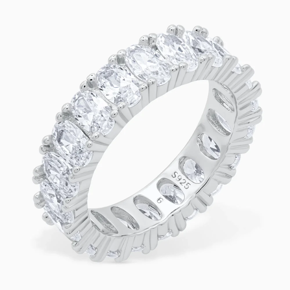 Inel din argint Endless Sparkle decorat cu pietre cubic zirconia fațetate, vedere laterală