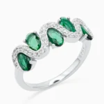Inel-argint-pietre-verzi-Green-Harmony-vedere-frontala