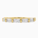 Inel argint placat aur model tennis Timeless Gold vedere frontala