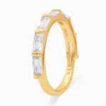 Inel argint placat aur model tennis Timeless Gold vedere frontala