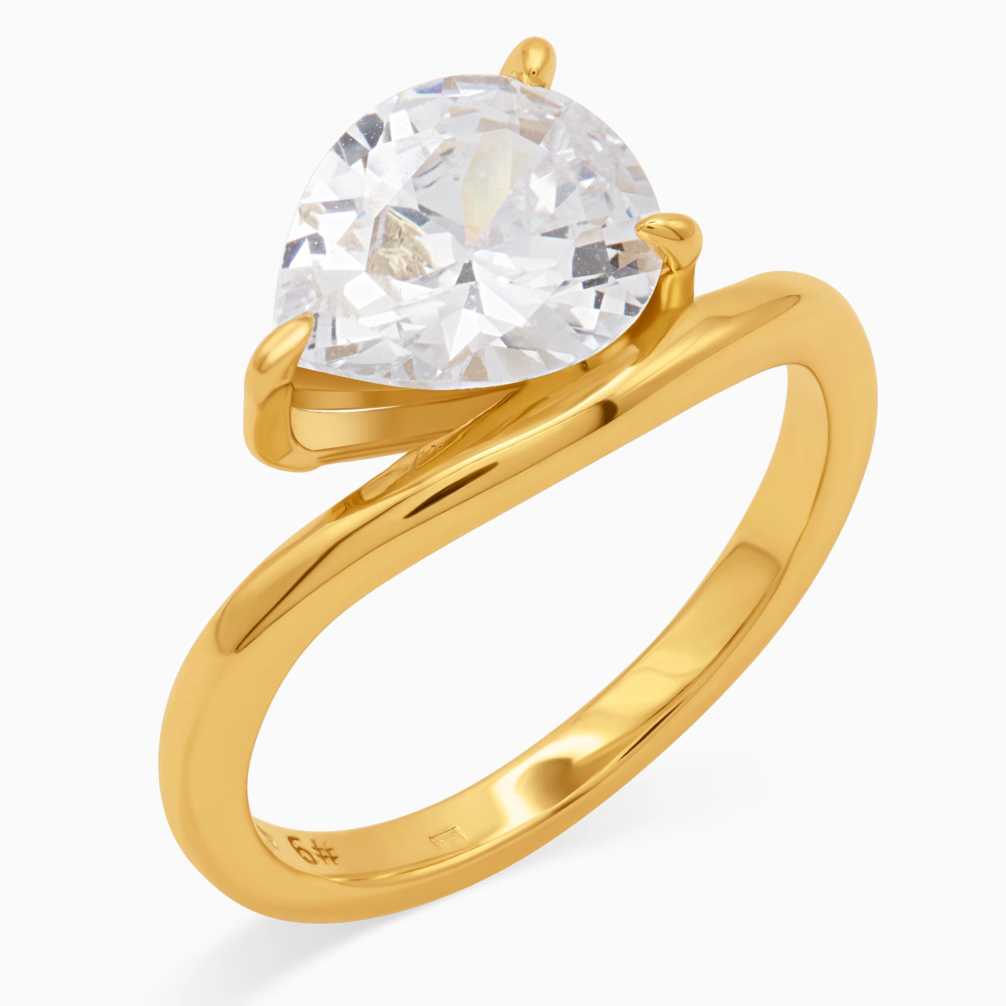 Inel-argint-placat-aur-piatra-cubic-zirconia-Éclat-vedere-laterala Inel din argint placat cu aur Éclat piatră cubic zirconia, vedere laterală