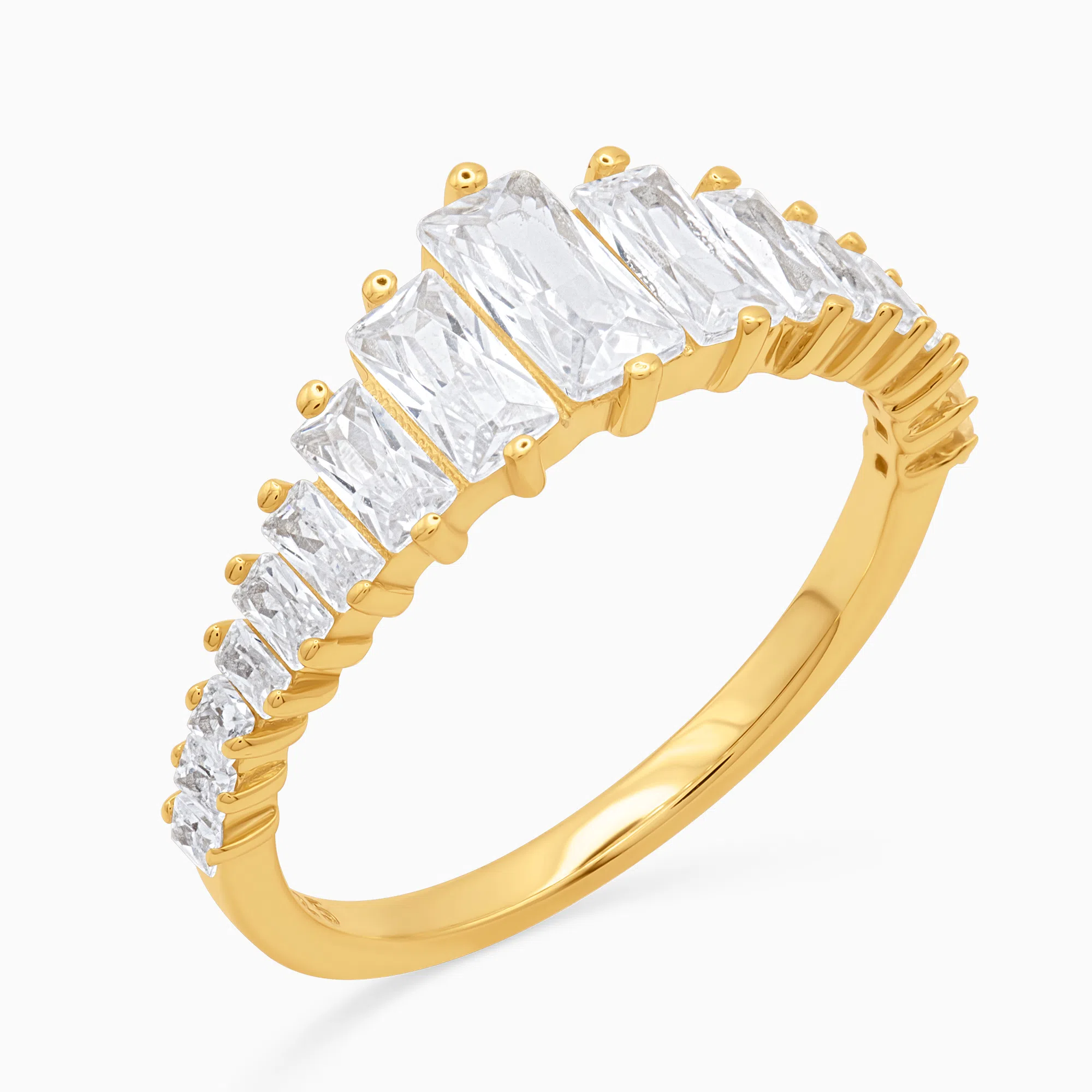 Inel argint placat aur pietre cubic zirconia aurora gold vedere laterala Inel argint placat aur pietre cubic zirconia aurora gold vedere laterala