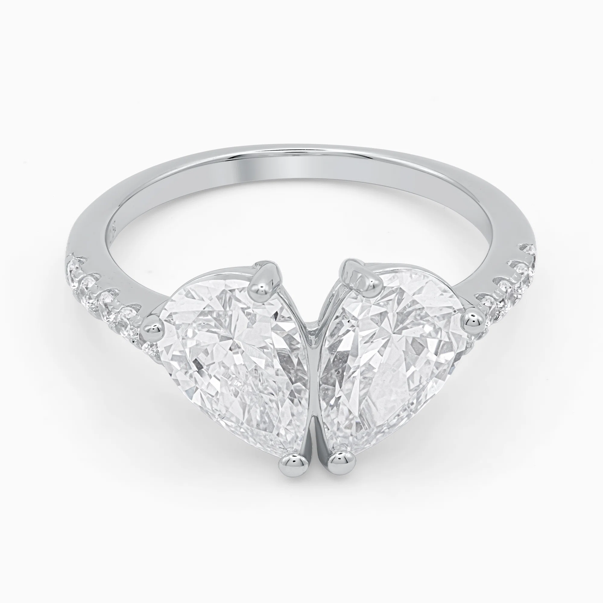 Inel-argint-you-and-me-pietre-cubic-zirconia-vedere-frontala Inel You and Me din argint 925 decorat cu pietre cubic zirconia, vedere frontală